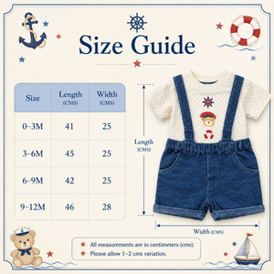 Blue Suspender Short Set - Baby Girl Cotton Outfit (0–12M)