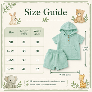 Mint Green Baby Half Romper with Hoodie for Baby Boy - Cotton Outfit (0–9M)