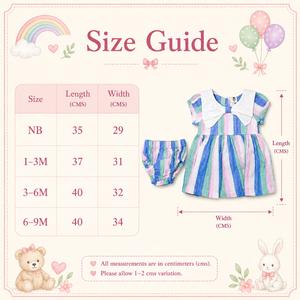 Pastel Baby Full Gown Set - Baby Girl Cotton Outfit (0–9M)