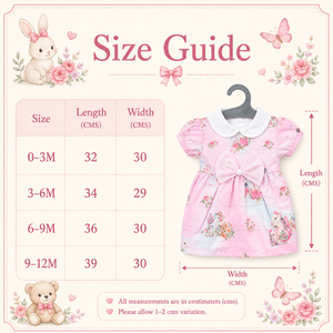 Baby Pink Floral Gown - Baby Girl Cotton Outfit (0–12M)