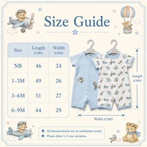 Navy Blue Half Romper with Teddy Logos for Baby Boy - Cotton Outfit (0–9M)