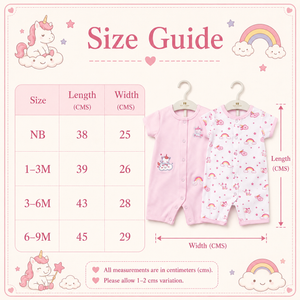 Pink Half Romper with Unicorn - Baby Girl Cotton Outfit (0–9M)