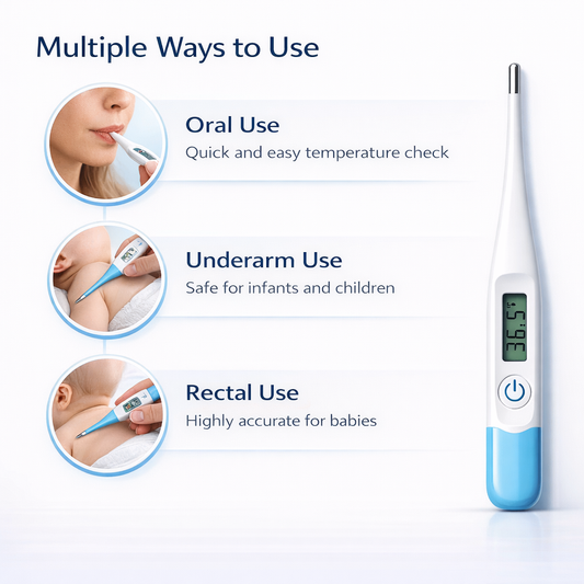 Baby Den Digital Thermometer | Fast & Accurate Temperature Monitor, Multi-Color