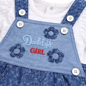 S/S Top with Dungeree - Baby Girl Cotton Outfit (0–24M)