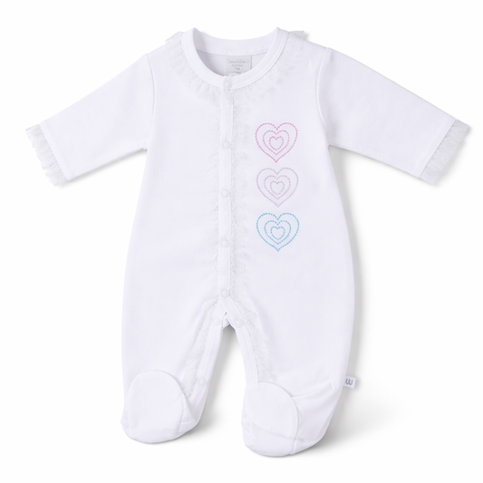F/S Fancy Romper - Baby Girl Cotton Outfit (0–9M)