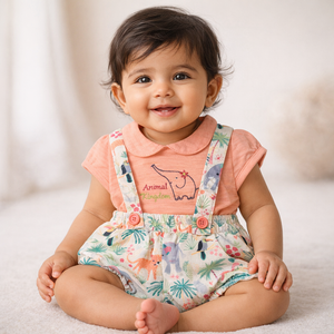 S/S Top with Gallice Bloomper - Baby Girl Cotton Outfit (0–12M)