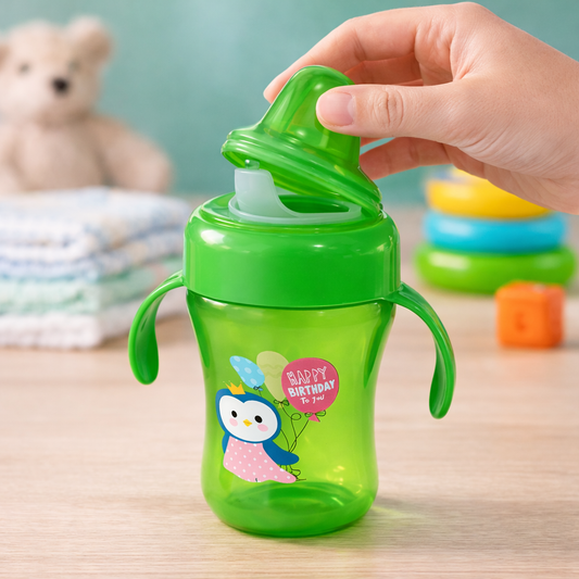 Baby Den Portable Sippy Cup 240ml | BPA-Free, Multi-Colour, Lightweight