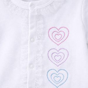 F/S Fancy Romper - Baby Girl Cotton Outfit (0–9M)