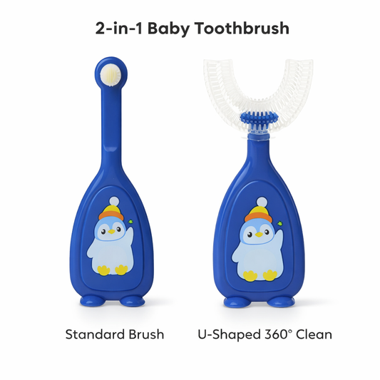 Baby Den Total Teeth Brush Set | Multi-Colour, Soft Silicone Baby Oral Care Toothbrush Kit