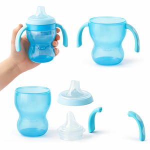 Baby Den Training Cup Soft-Spout with Lid 180ml | BPA-Free, Multi-Colour, Lightweight