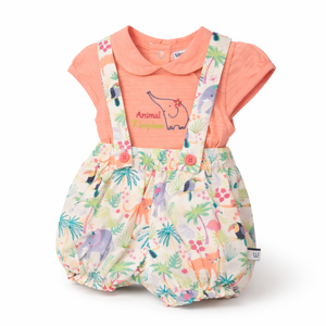 S/S Top with Gallice Bloomper - Baby Girl Cotton Outfit (0–12M)