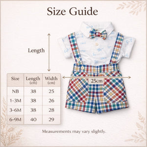 Vibrant Dress Set with Bow for Baby Boy - Cotton Outfit (0–9M)
